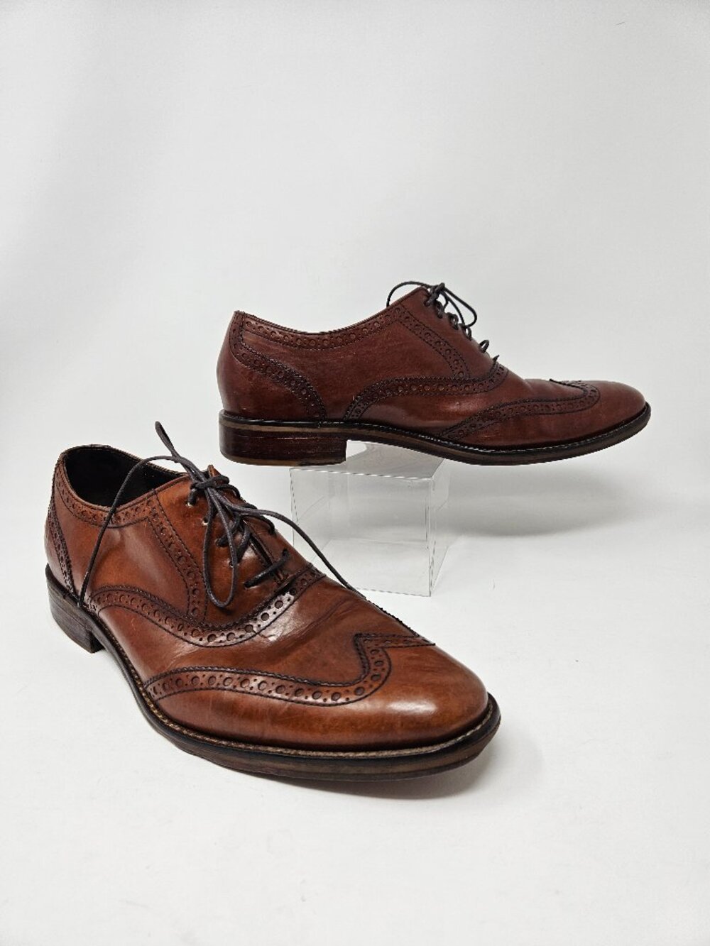 Cole Haan Air Mens Size 8M Brown Leather Wingtip Oxford Lace Up Brogue Shoes
